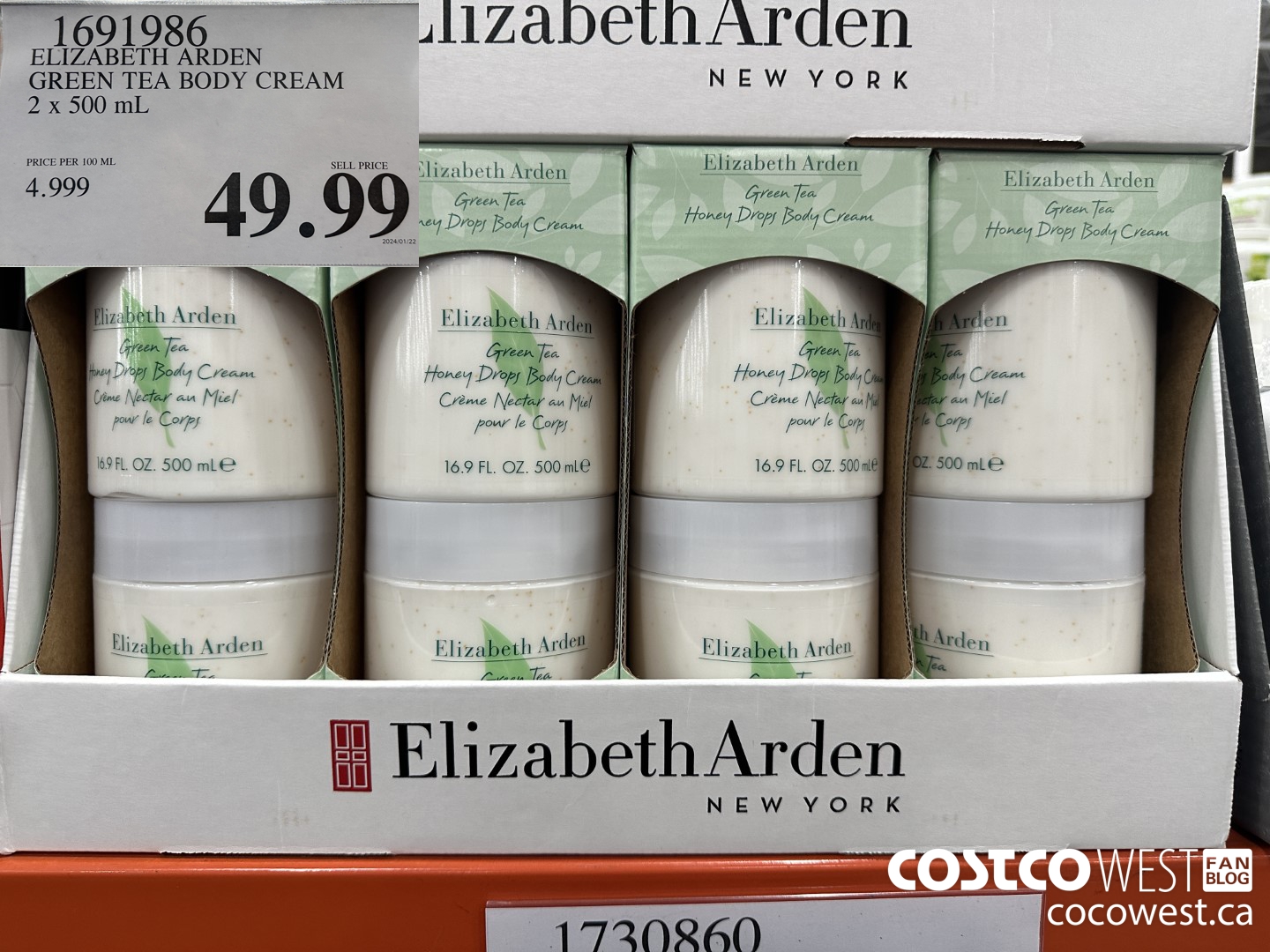 1691986 ELIZABETH ARDEN GREEN TEA BODY CREAM 2 X 500 ML $49.99