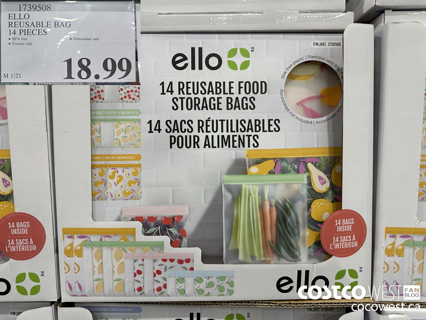 1739508 ELLO REUSABLE BAG 14 PIECES  $18.99