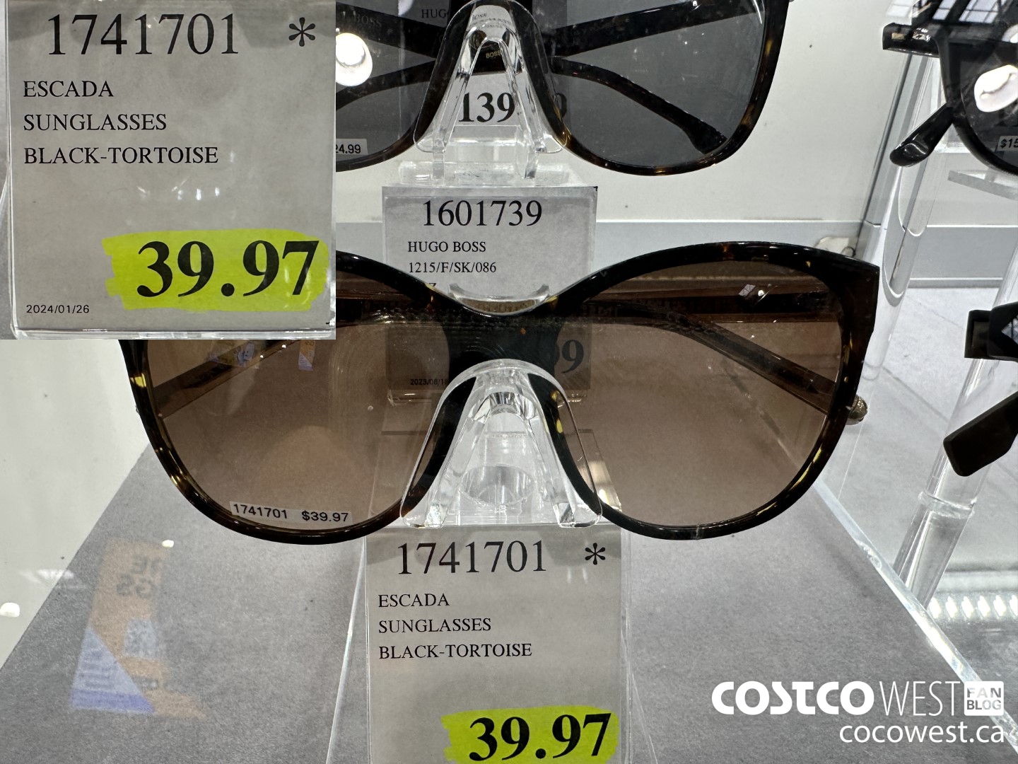 1741701 ESCADA SUNGLASSES BLACK-TURQUOISE $39.97