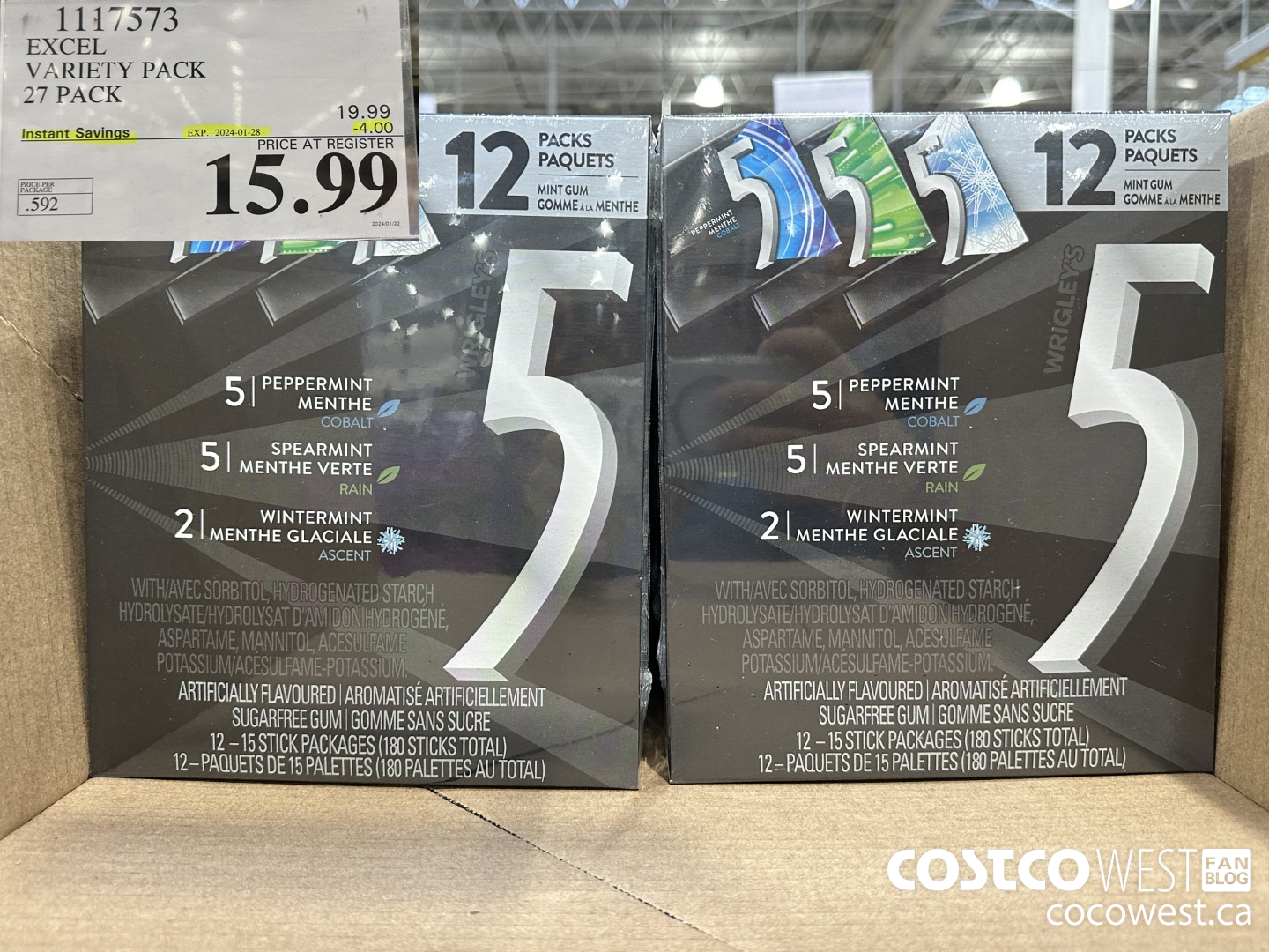 1117573 EXCEL VARIETY PACK 27 PACK ($4.00 INSTANT SAVINGS EXPIRES ON 2024-01-28) $15.99