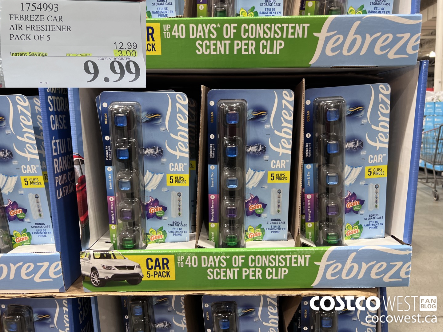 1754993 FEBREEZE CAR AIR FRESHENER PACK OF 5 ($3.00 INSTANT SAVINGS EXPIRES ON 2024-01-21) $9.99