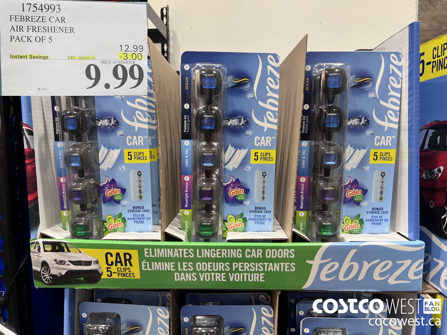 1754993 FEBREEZE CAR AIR FRESHENER PACK OF 5 ($3.00 INSTANT SAVINGS EXPIRES ON 2024-01-21) $9.99