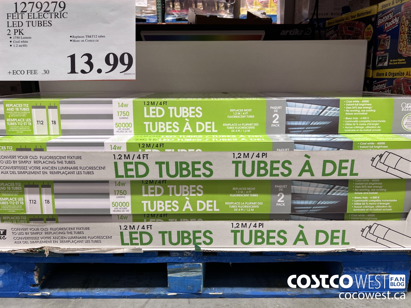 1279279 FEIT ELECTRIC LED TUBES 2 PK $13.99