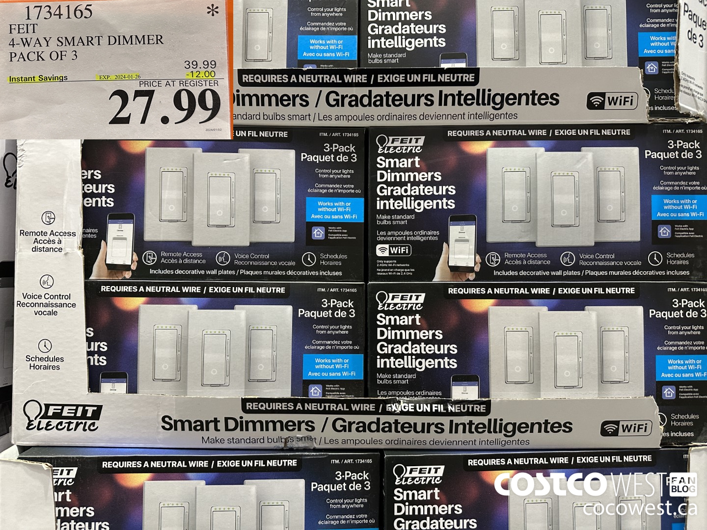 1734165 FEIT SMART DIMMER 3PK ($12.00 INSTANT SAVINGS EXPIRES ON 2024-01-26) $27.99