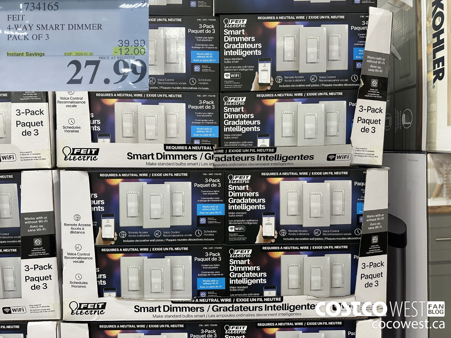1734165 FEIT SMART DIMMER 3PK ($12.00 INSTANT SAVINGS EXPIRES ON 2024-01-26) $27.99