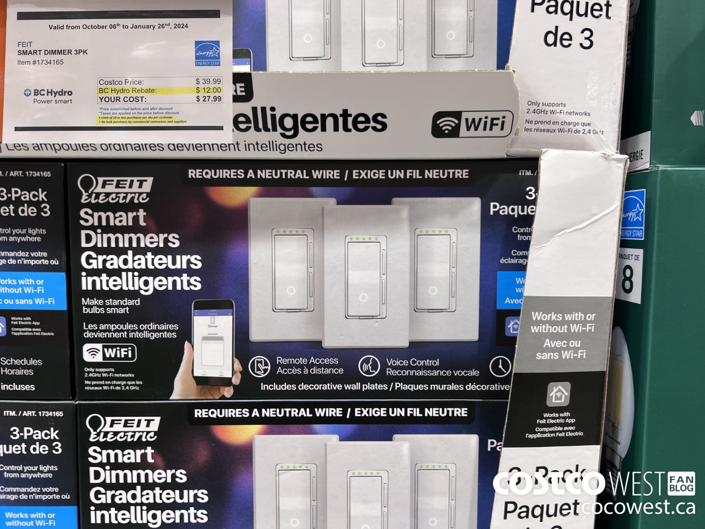 1734165 FEIT SMART DIMMER 3PK ($12.00 INSTANT SAVINGS EXPIRES ON 2024-01-26) $27.99