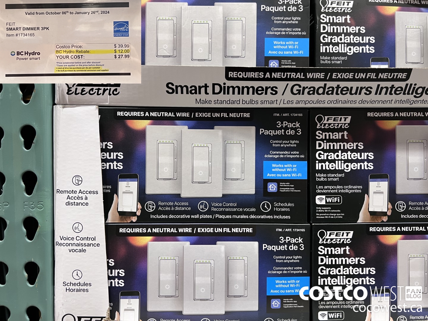 1734165 FEIT SMART DIMMER 3PK ($12.00 INSTANT SAVINGS EXPIRES ON 2024-01-26) $27.99