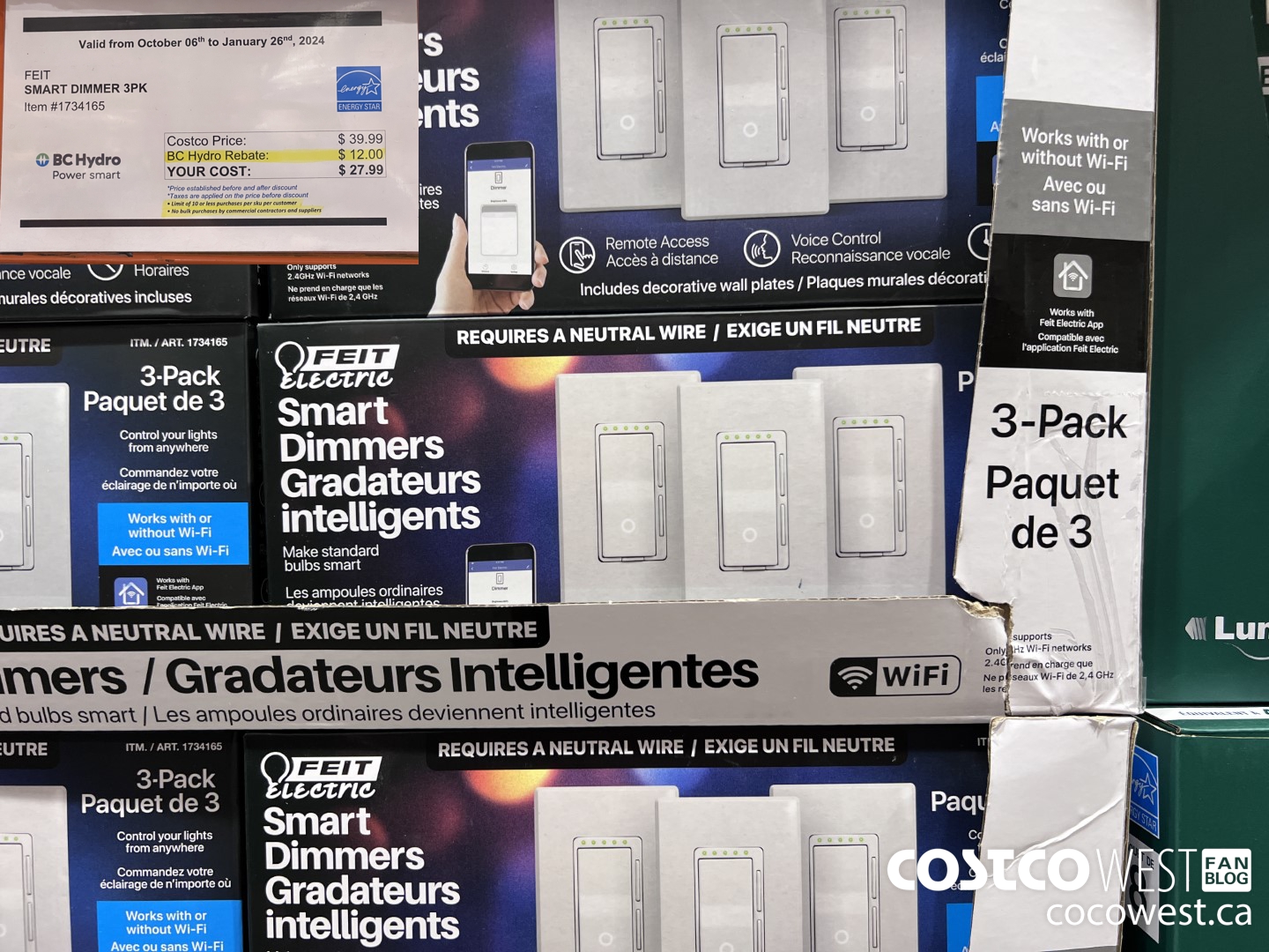 1734165 FEIT SMART DIMMER 3PK ($12.00 INSTANT SAVINGS EXPIRES ON 2024-01-26) $27.99