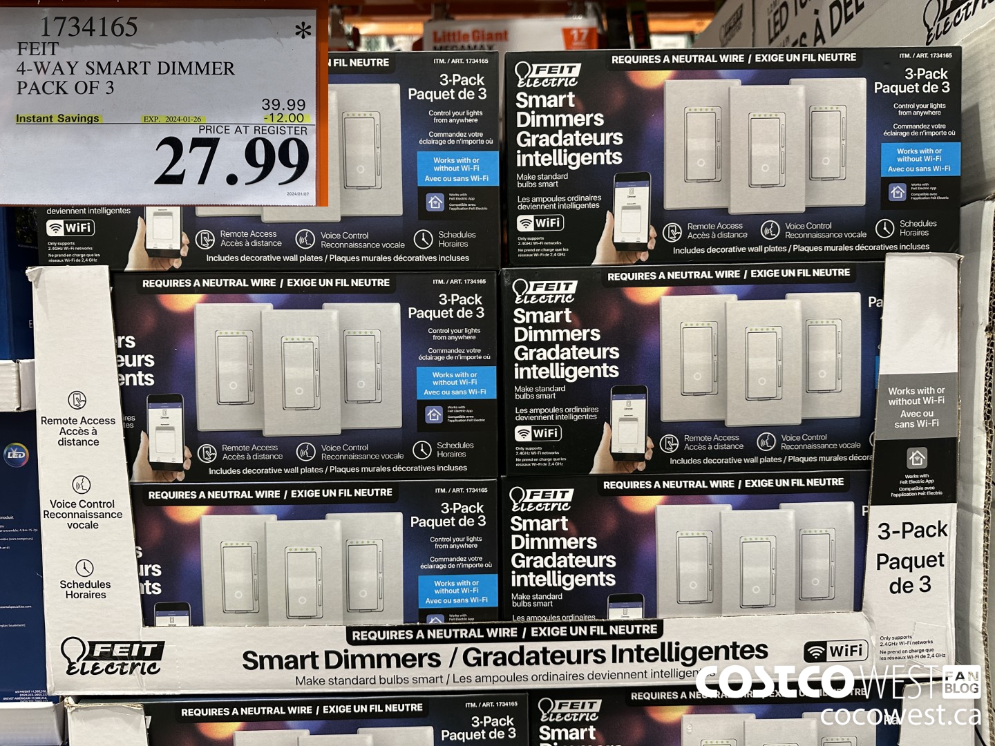 1734165 FEIT SMART DIMMER 3PK ($12.00 INSTANT SAVINGS EXPIRES ON 2024-01-26) $27.99