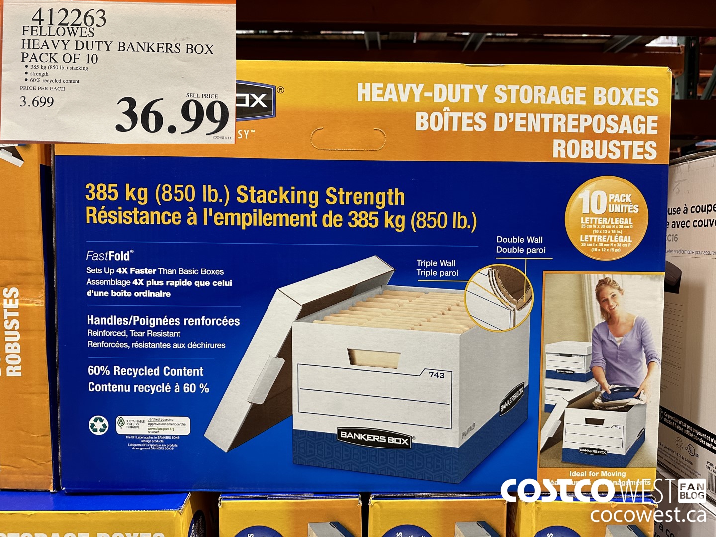 412263 FELLOWES HEAVY DUTY BANKERS BOX PACK OF 10 $36.99