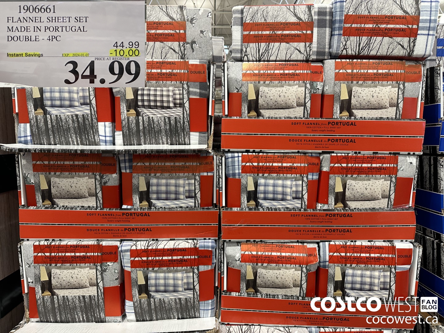 1906661 FLANNEL SHEET SET MADE IN PORTUGAL DOUBLE 4PC ($10.00 INSTANT SAVINGS EXPIRES ON 2024-01-07) $34.99
