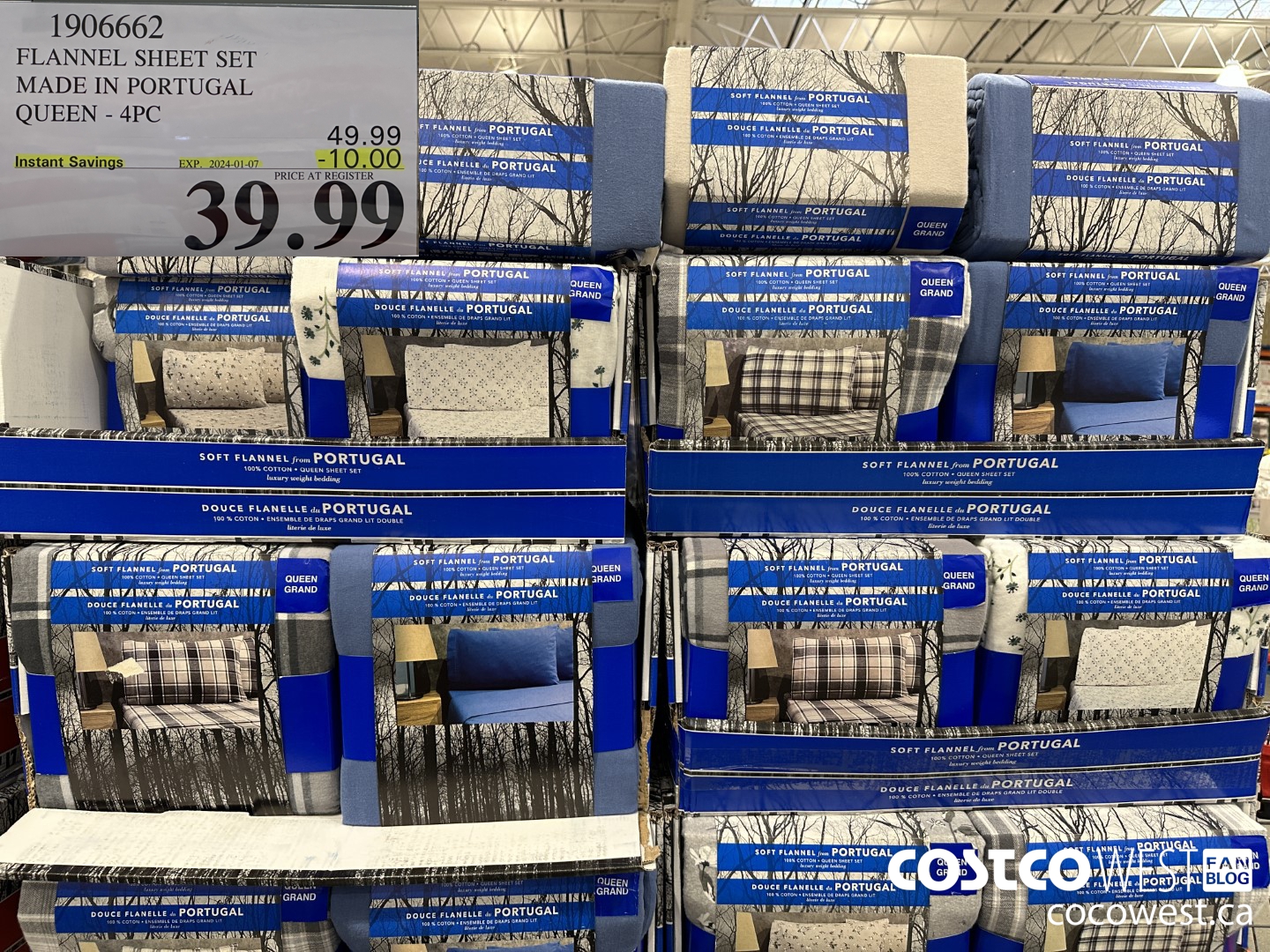 1906662 FLANNEL SHEET SET MADE IN PORTUGAL QUEEN 4PC ($10.00 INSTANT SAVINGS EXPIRES ON 2024-01-07) $39.99