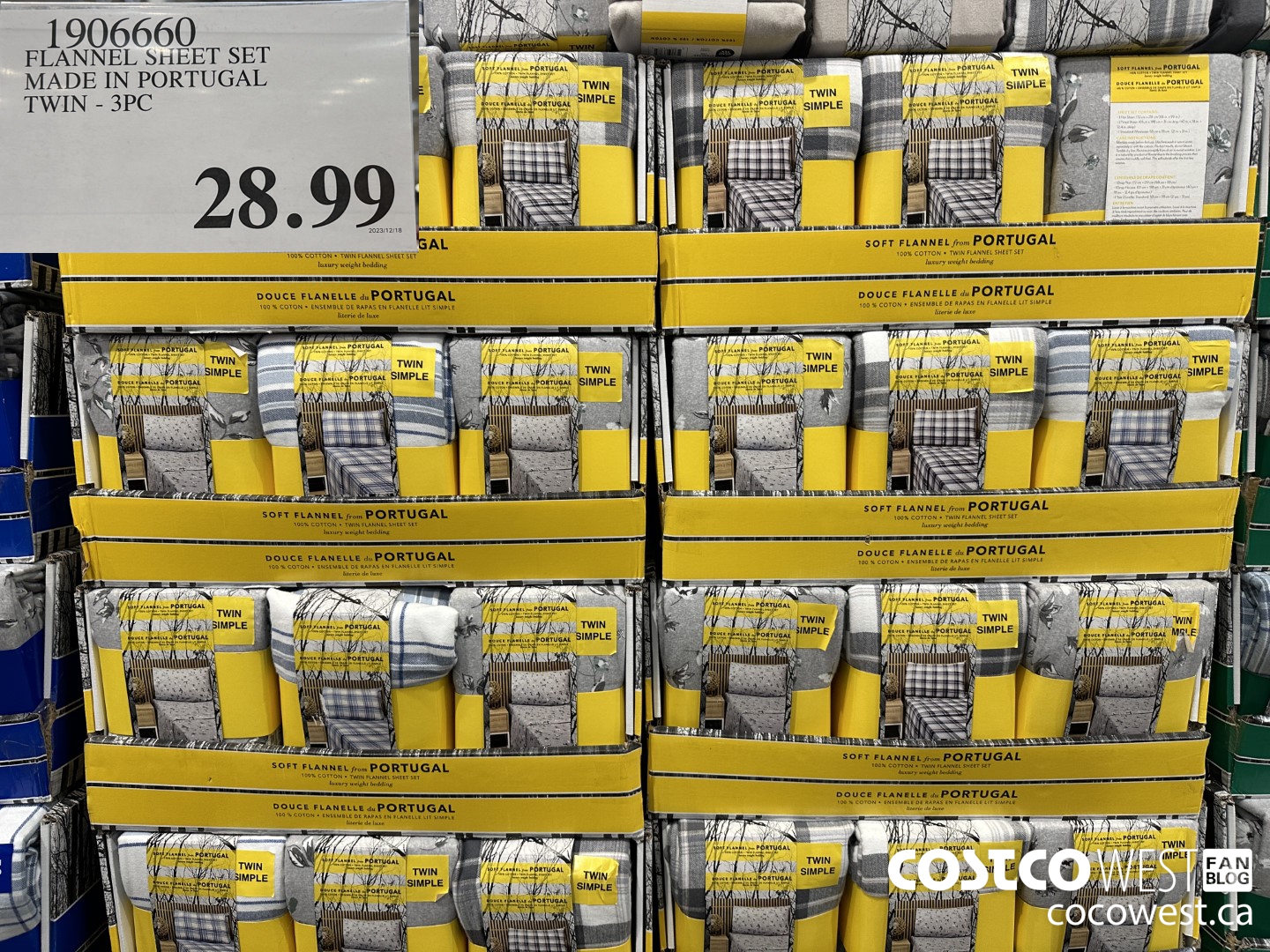 1906660 FLANNEL SHEET SET MADE IN PORTUGAL TWIN 3PC $28.99