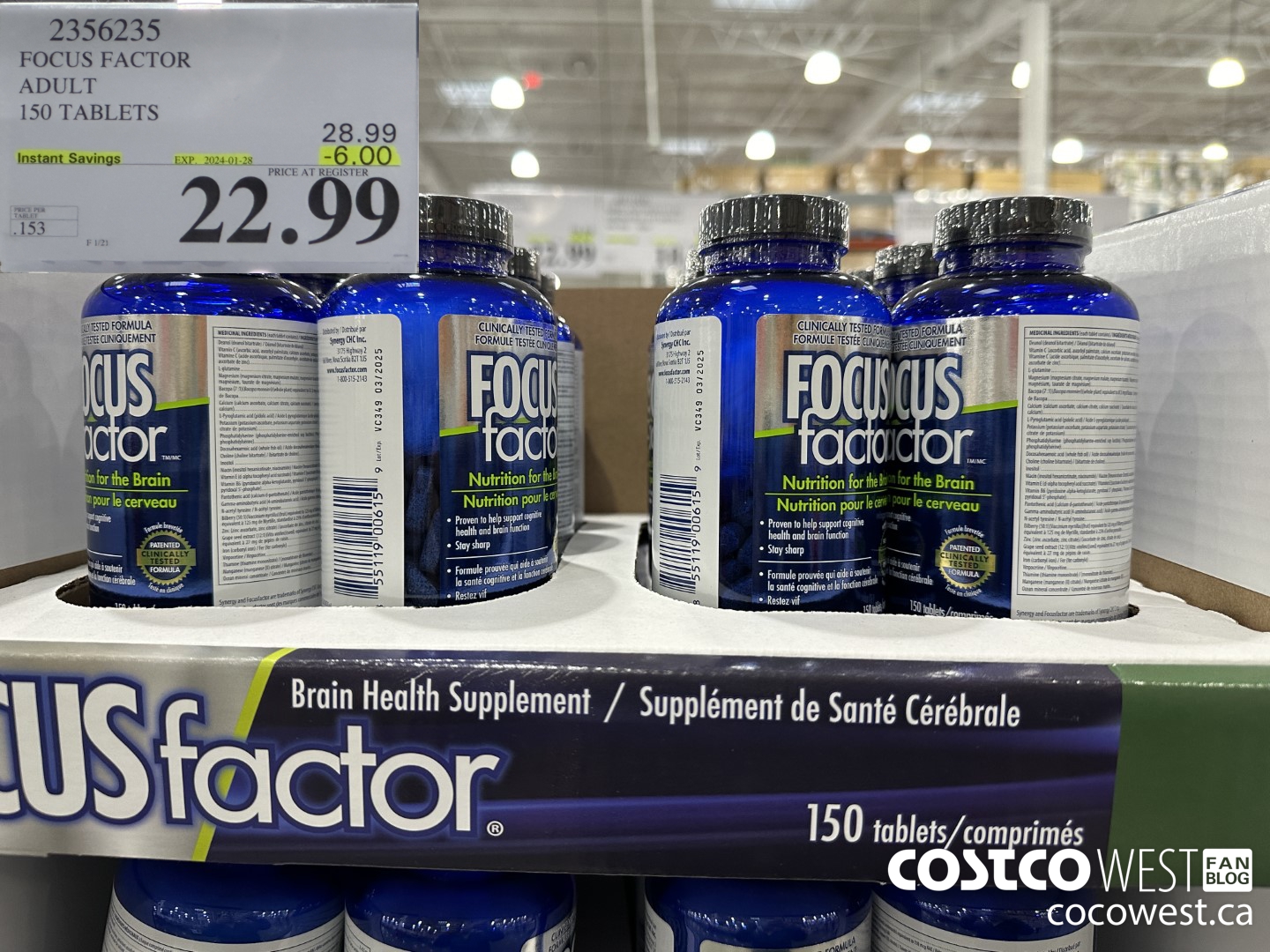2356235 FOCUS FACTOR ADULT 150 TABLETS ($6.00 INSTANT SAVINGS EXPIRES ON 2024-01-28) $22.99