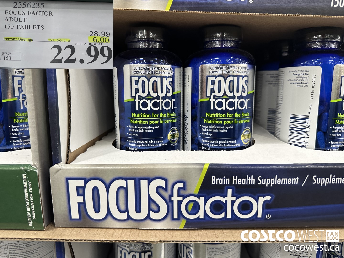 2356235 FOCUS FACTOR ADULT 150 TABLETS ($6.00 INSTANT SAVINGS EXPIRES ON 2024-01-28) $22.99