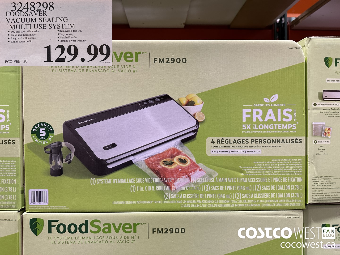 3248298 FOODSAVER VACUUM SEALING SYSTEM $129.99
