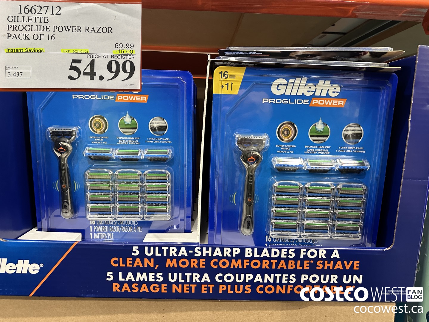 1662712 FUSION PROGLIDE POWER WITH HANDLE PACK OF 16 ($15.00 INSTANT SAVINGS EXPIRES ON 2024-01-21) $54.99