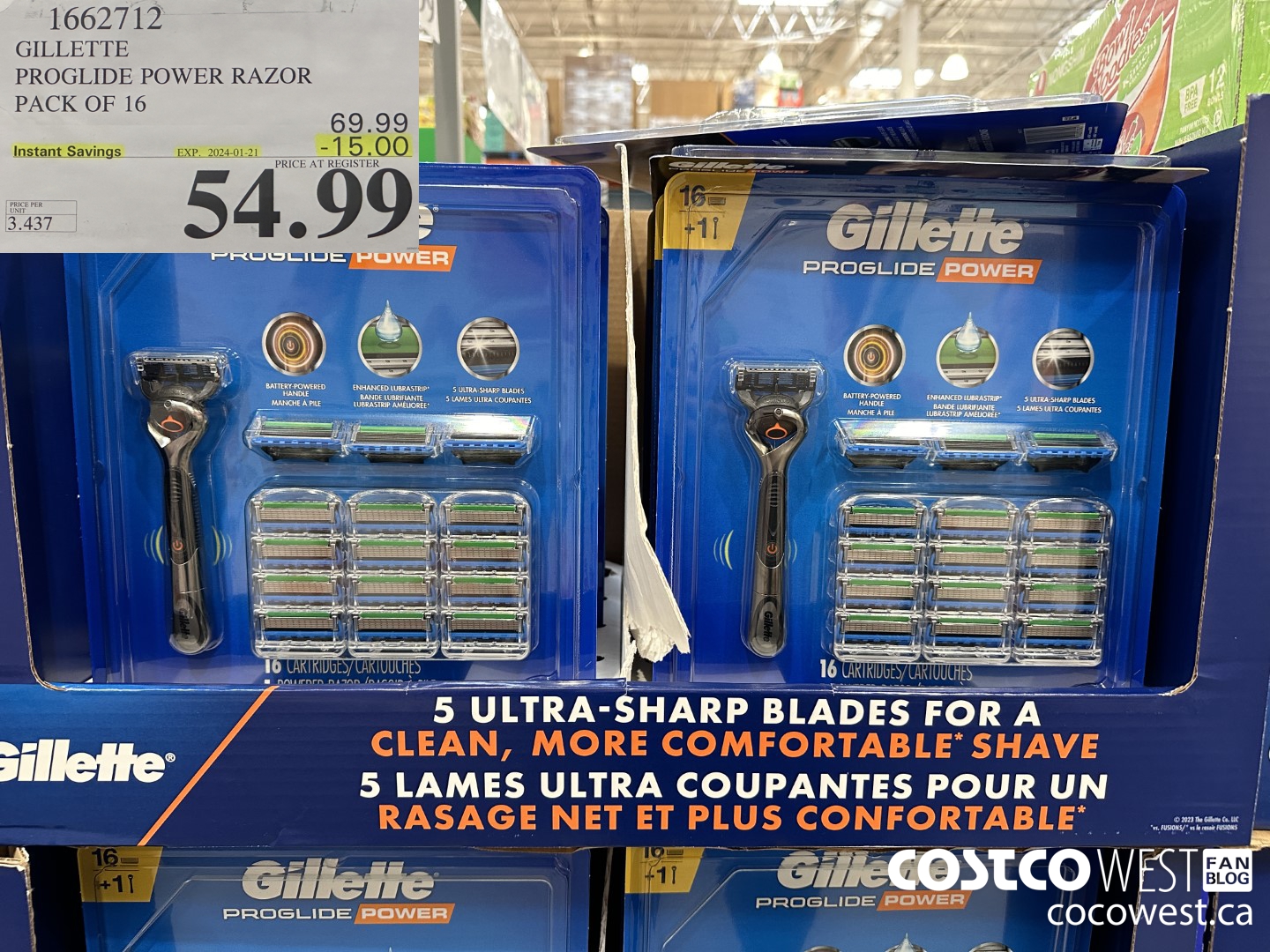 1662712 FUSION PROGLIDE POWER WITH HANDLE PACK OF 16 ($15.00 INSTANT SAVINGS EXPIRES ON 2024-01-21) $54.99