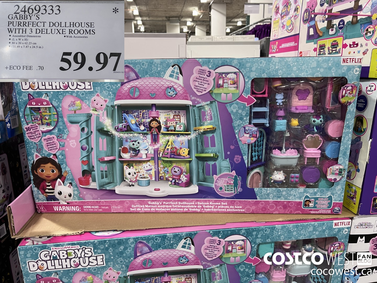 2469333 GABBY'S PURRFECT DOLLHOUSE WITH 3 DELUXE ROOMS $59.97