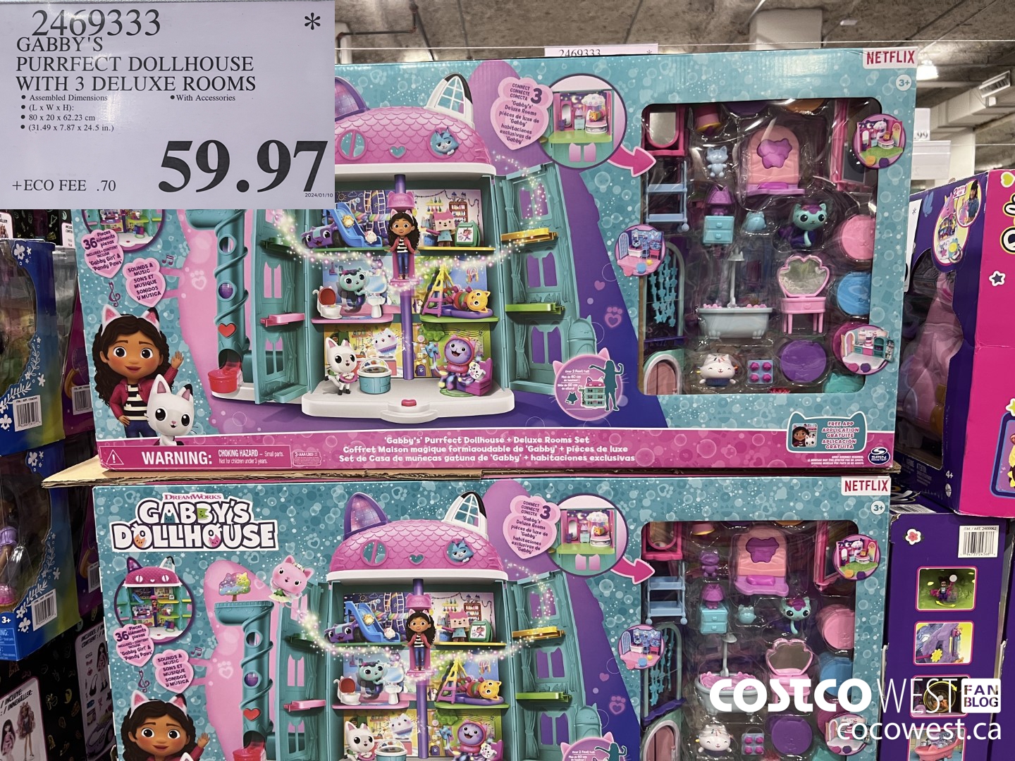 2469333 GABBY'S PURRFECT DOLLHOUSE WITH 3 DELUXE ROOMS $59.97