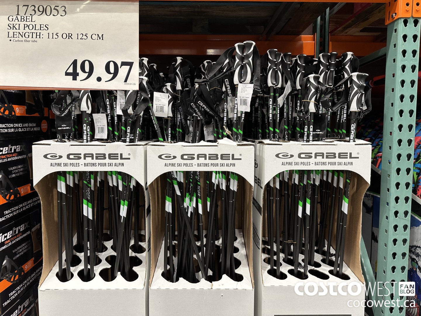 1739053 GABEL SKI POLES LENGTH: 115 OR 125 CM $49.97