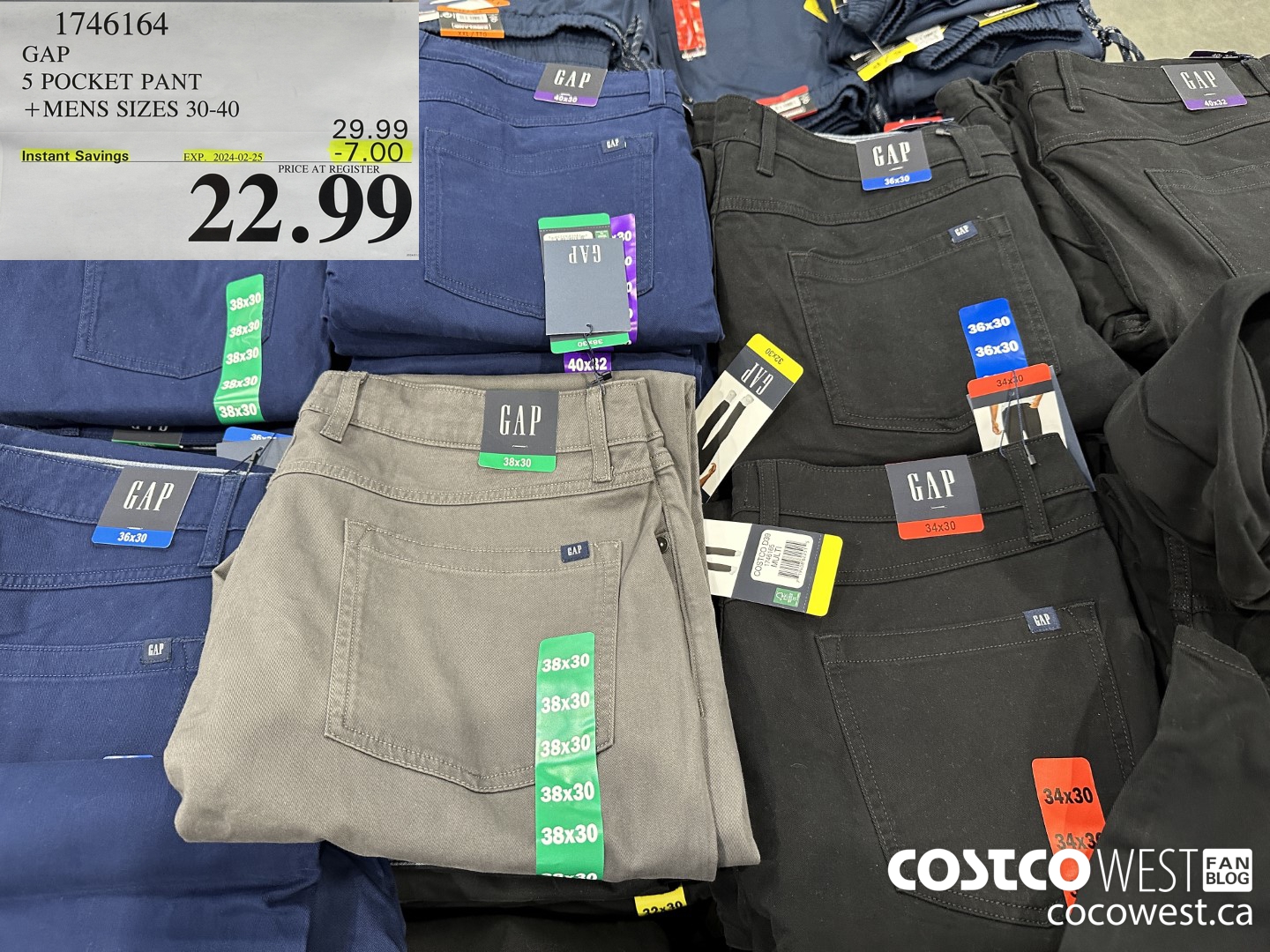 1746164 GAP 5 POCKET PANT MENS SIZES 30-40 ($7.00 INSTANT SAVINGS EXPIRES ON 2024-02-25) $22.99