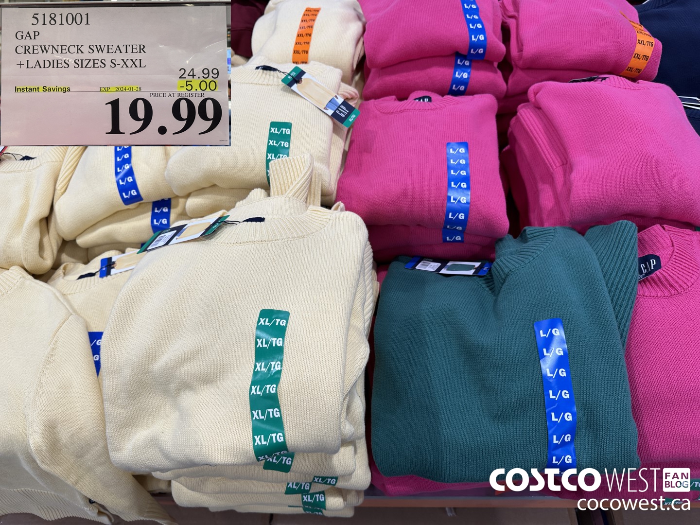 5181001 GAP CREWNECK SWEATER LADIES SIZES S-XXL ($5.00 INSTANT SAVINGS EXPIRES ON 2024-01-28) $19.99