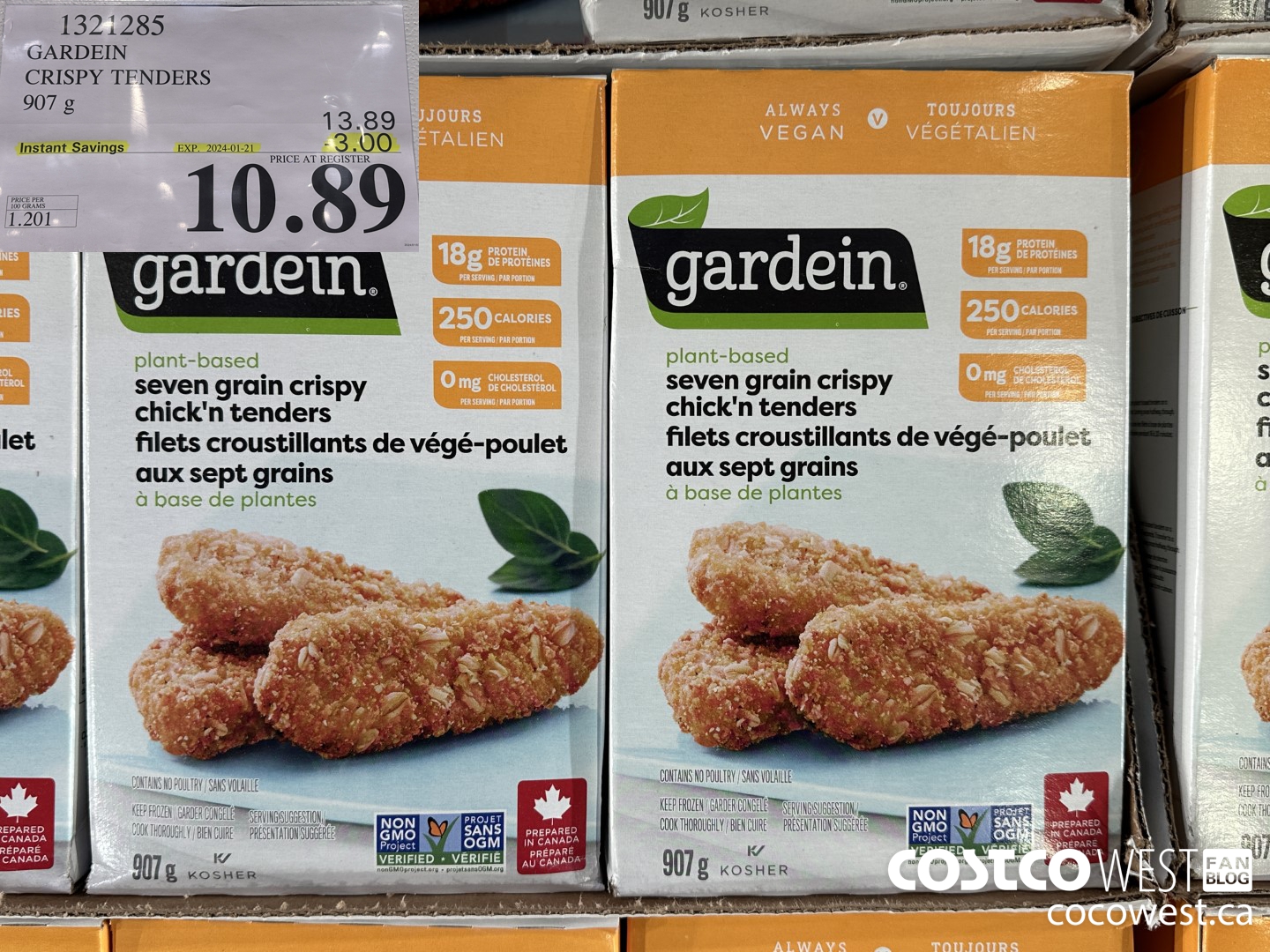 1321285 GARDEIN CRISPY TENDERS 907 g ($3.00 INSTANT SAVINGS EXPIRES ON 2024-01-21) $10.89