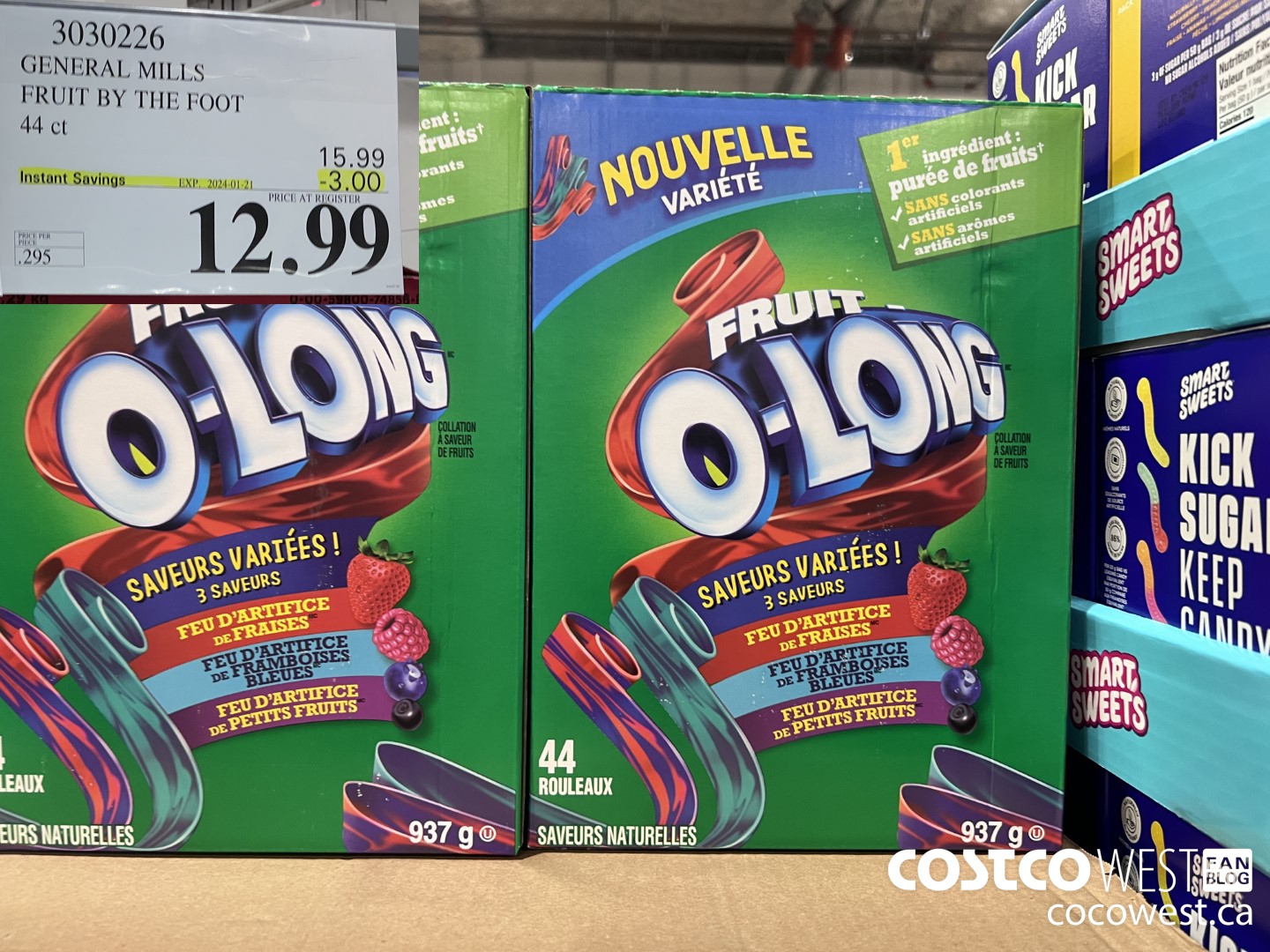 3030226 GENERAL MILLS FRUIT BY THE FOOT 44 ct ($3.00 INSTANT SAVINGS EXPIRES ON 2024-01-21) $12.99