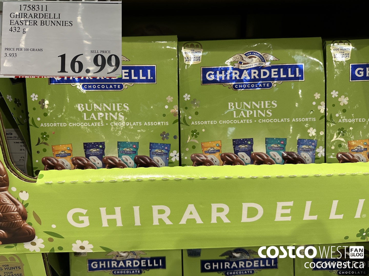 1758311 GHIRARDELLI EASTER BUNNIES 432 G $16.99