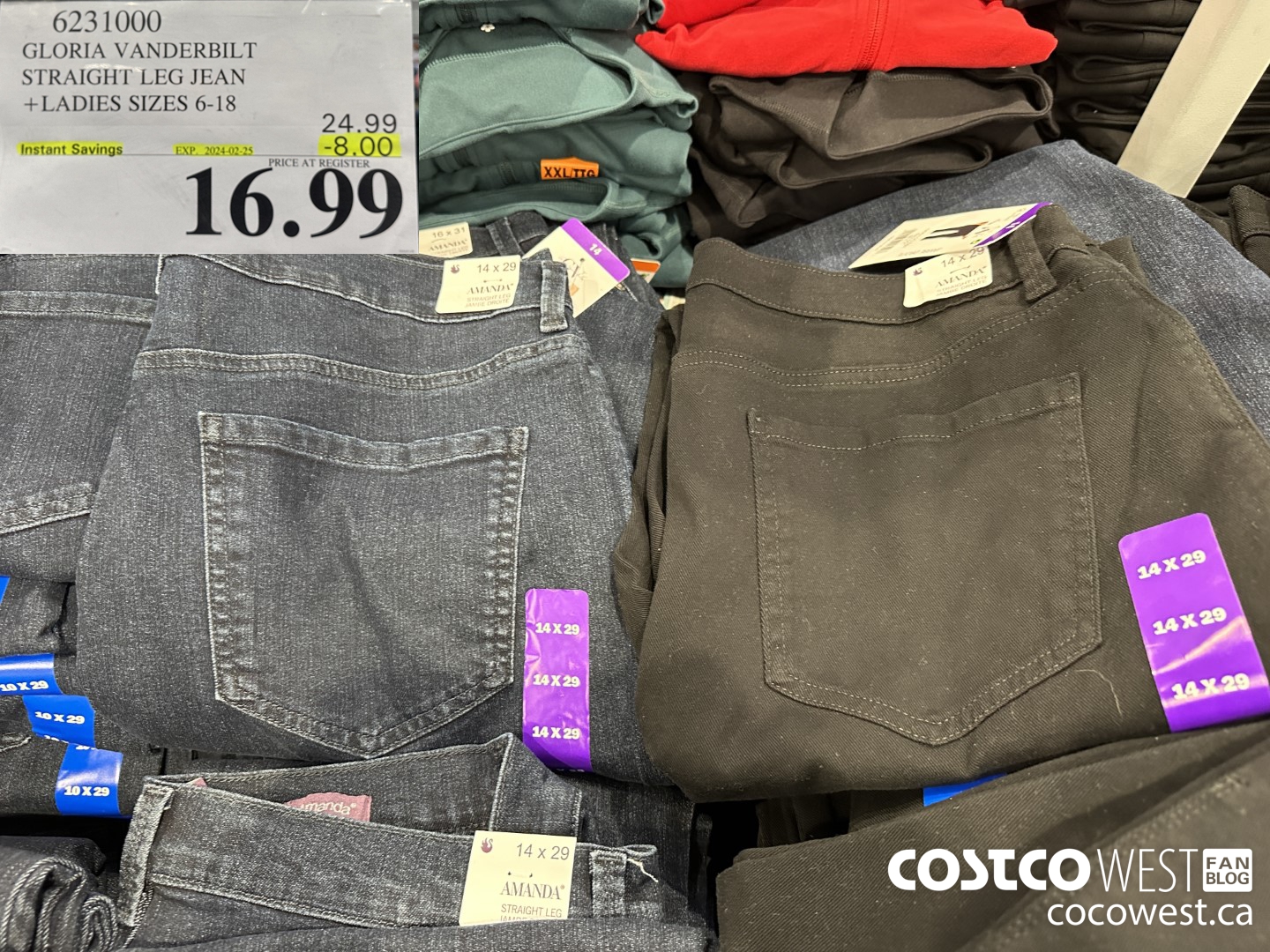 6231000 GLORIA VANDERBILT STRAIGHT LEG JEAN LADIES SIZES 6-18 ($8.00 INSTANT SAVINGS EXPIRES ON 2024-02-25) $16.99