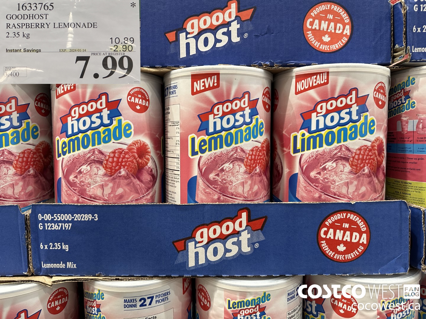 1633765 GOODHOST RASPBERRY LEMONADE 2.35 kg  ($2.90 INSTANT SAVINGS EXPIRES ON 2024-01-14) $7.99