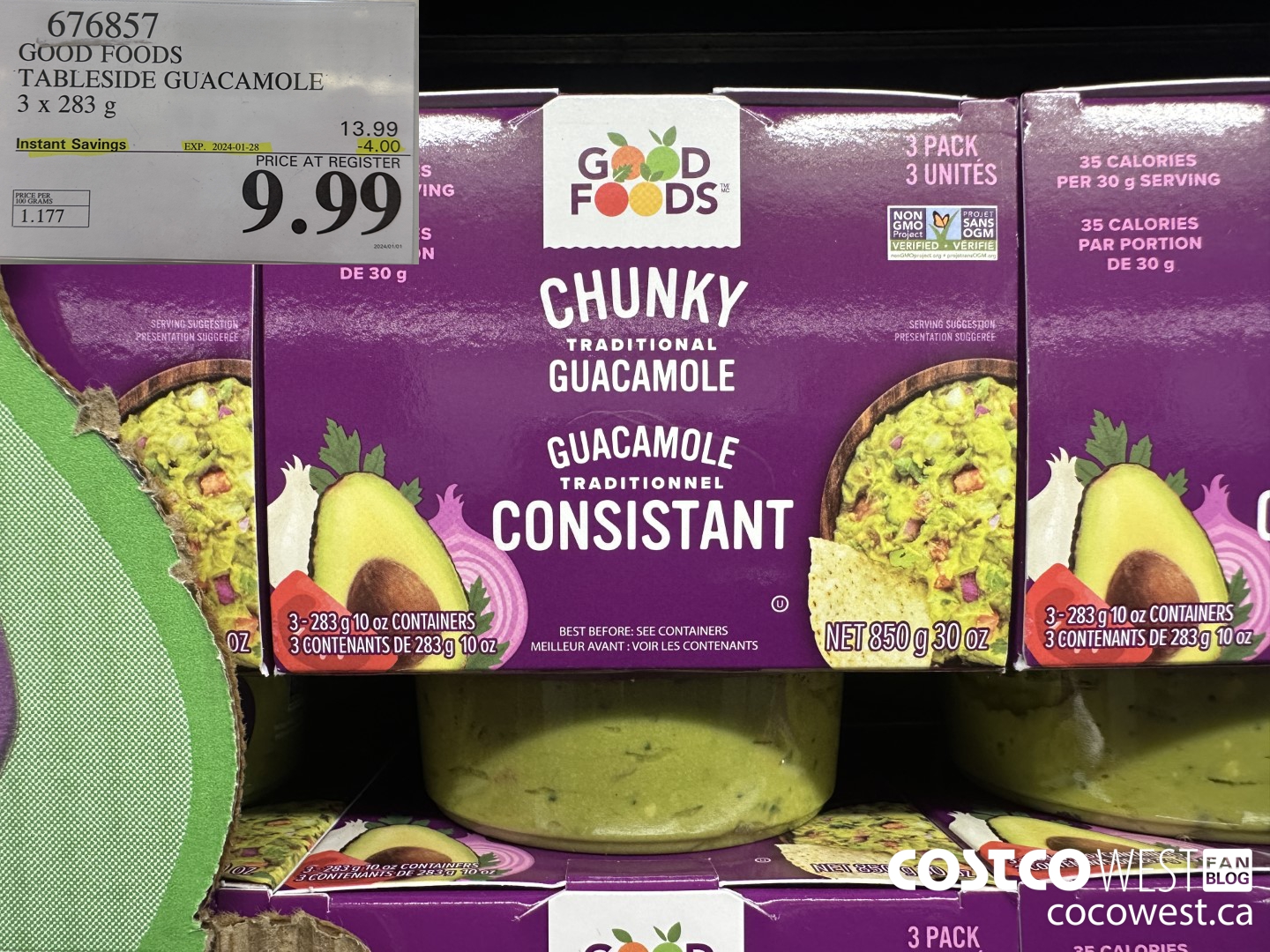 676857 GOOD FOODS TABLESIDE GUACAMOLE 3 x 283 g ($4.00 INSTANT SAVINGS EXPIRES ON 2024-01-28) $9.99