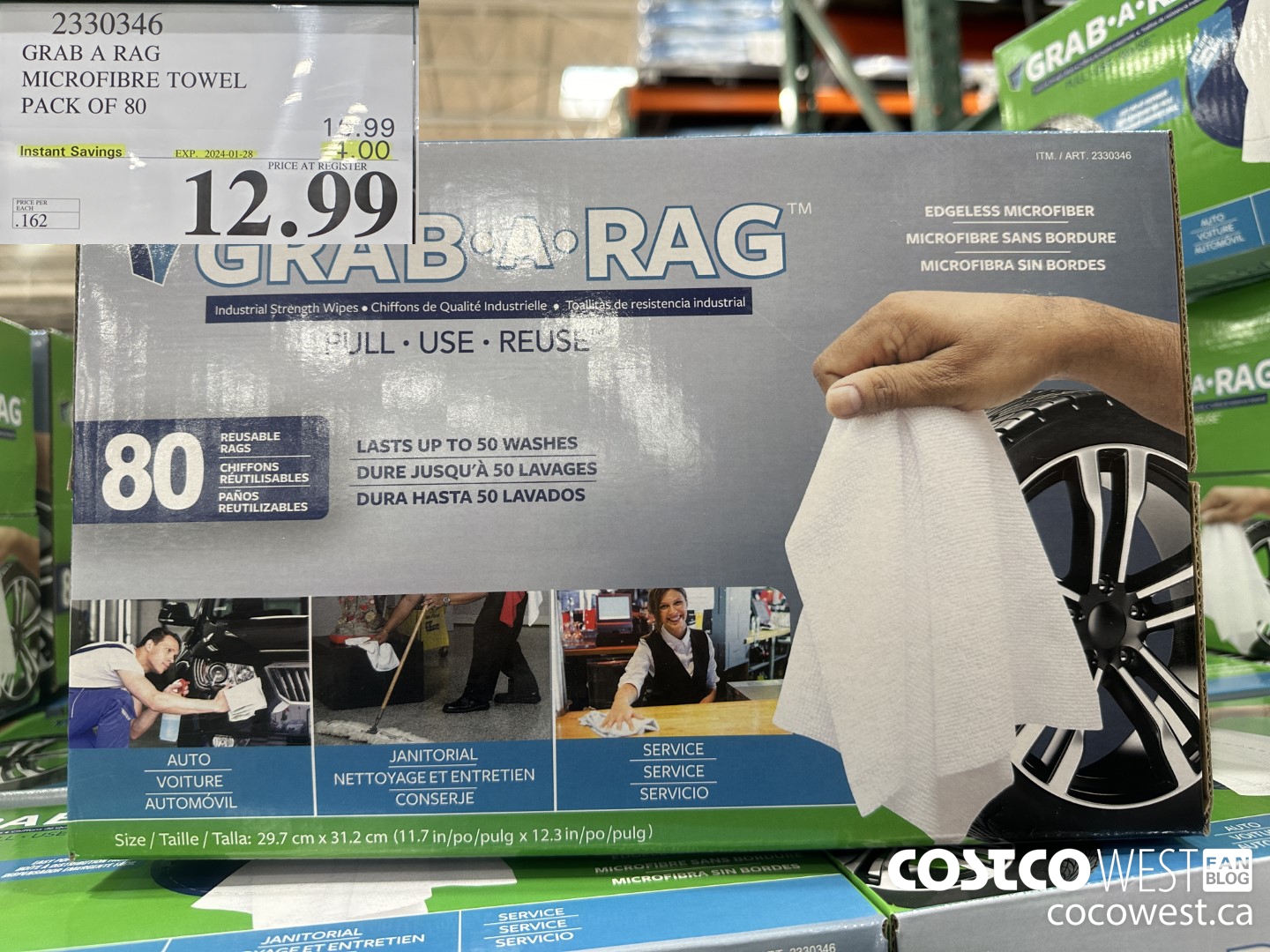 2330346 GRAB A RAG MICROFIBRE TOWEL PACK OF 80 ($4.00 INSTANT SAVINGS EXPIRES ON 2024-01-28) $12.99