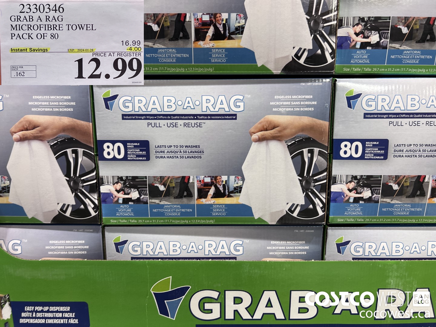 2330346 GRAB A RAG MICROFIGRE TOWEL PACK OF 80 ($4.00 INSTANT SAVINGS EXPIRES ON 2024-01-28) $12.99