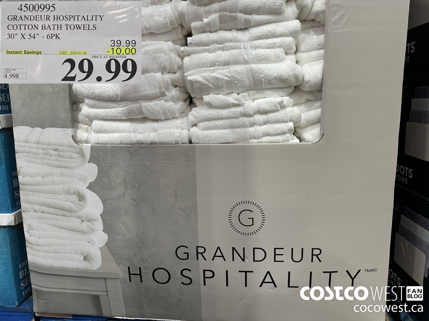 4500995 GRANDEUR HOSPITALITY COTTON BATH TOWELS 30