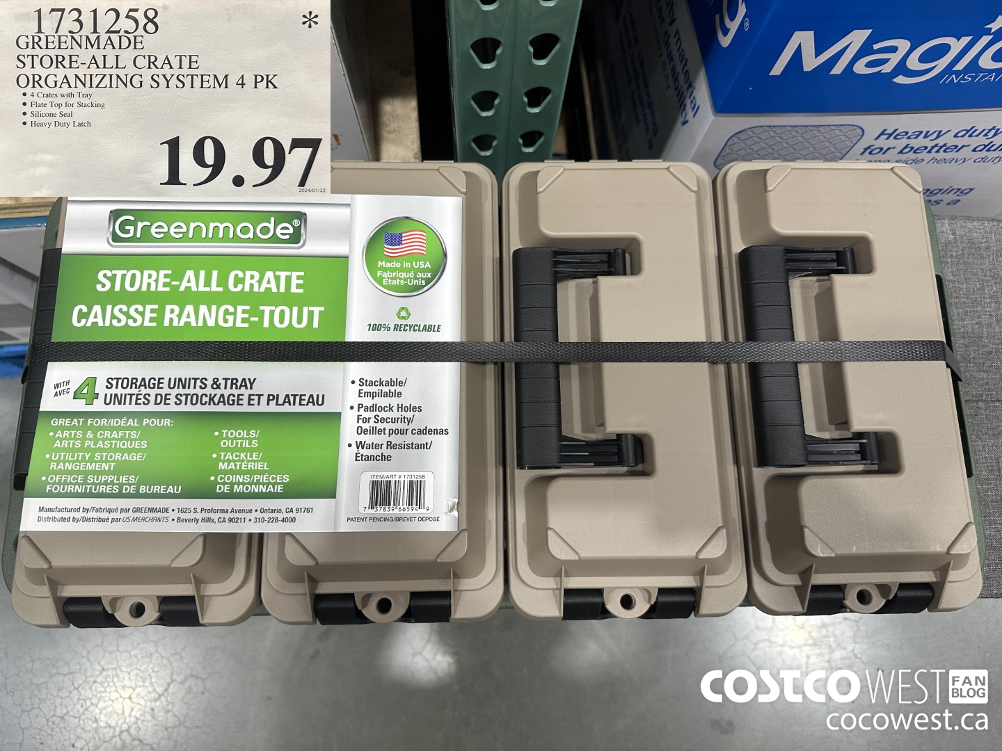 1731258 GREENMADE STORE-ALL CRATE ORGANIZING SYSTEM 4 PK $19.97