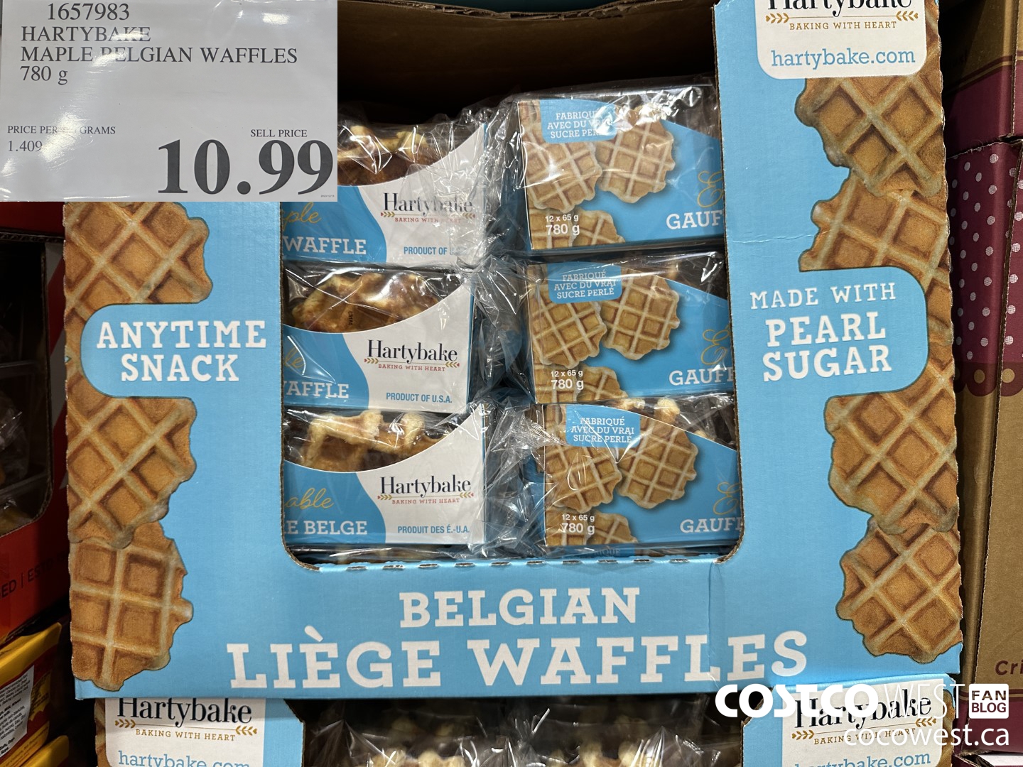 1657983 HARTYBAKE MAPLE BELGIAN WAFFLES 780 G $10.99