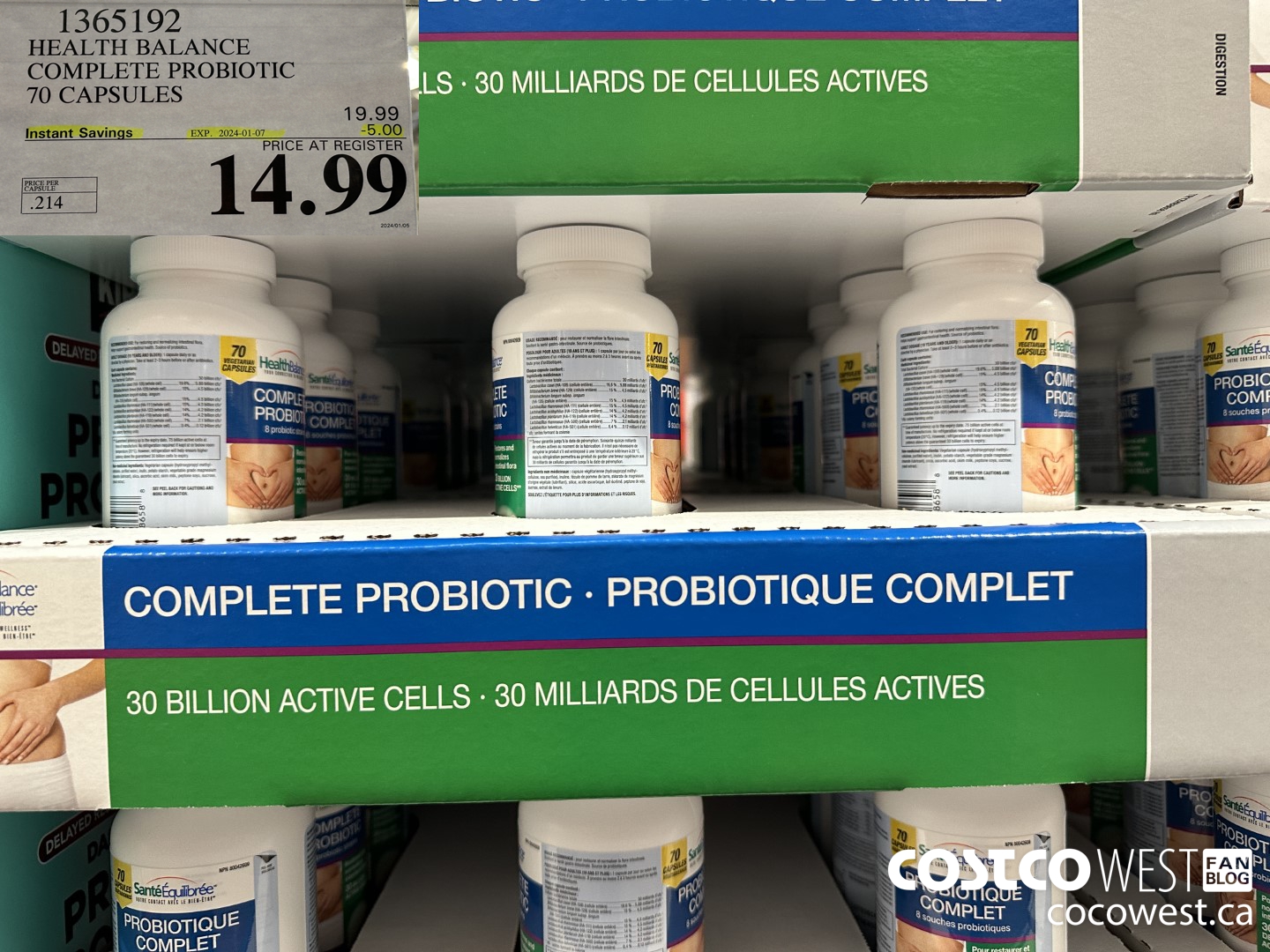1365192 HEALTH BALANCE COMPLETE PROBIOTIC 70 CAPSULES ($5.00 INSTANT SAVINGS EXPIRES ON 2024-01-07) $14.99