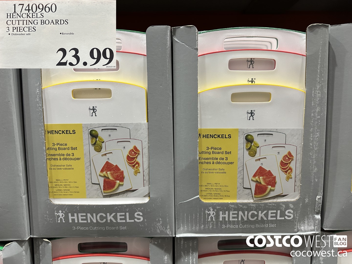 1740960 HENCKELS CUTTING BOARDS 3 PIECES $23.99