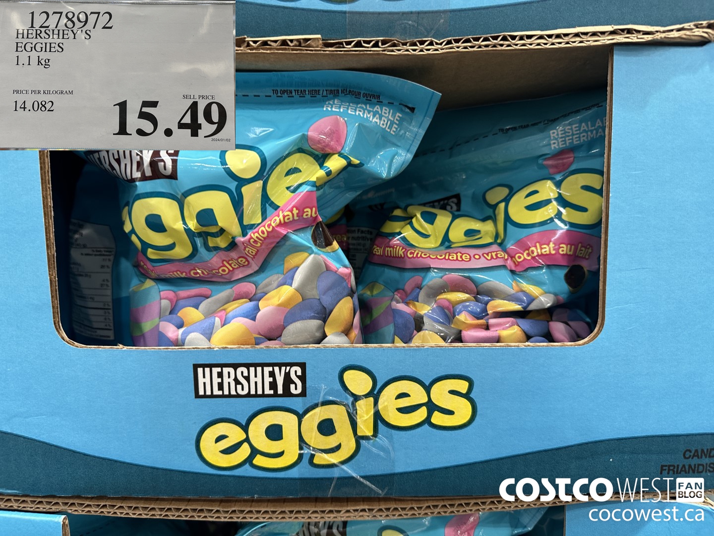 1278972 HERSHEY'S EGGIES 1.1KG $15.49