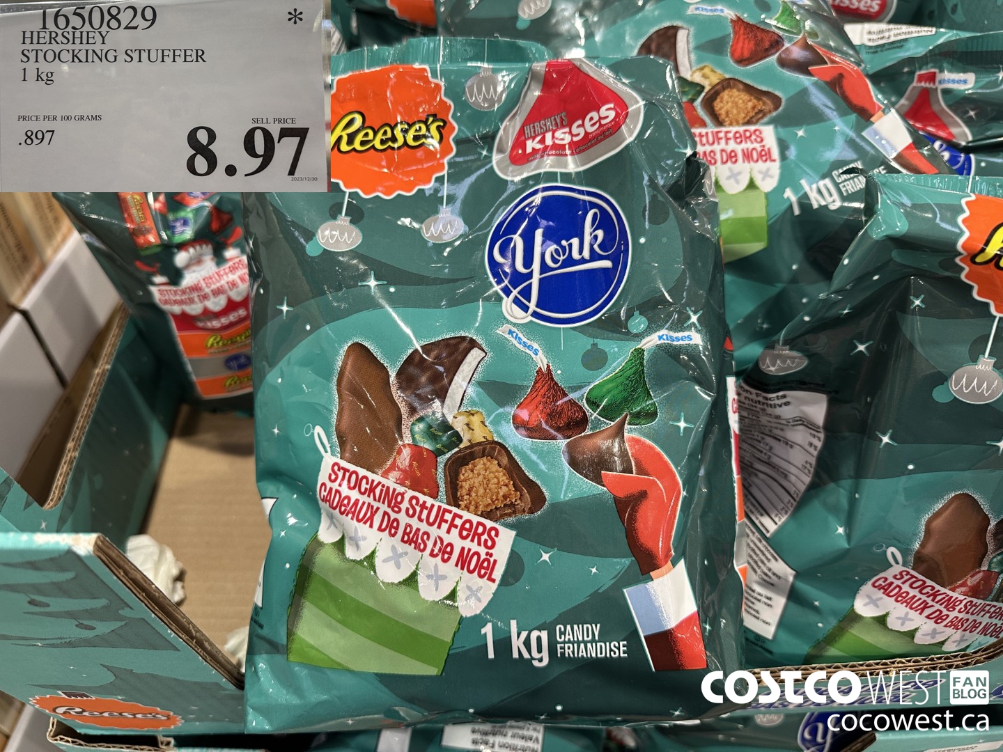 1650829 HERSHEY STOCKING STUFFER 1KG $8.97