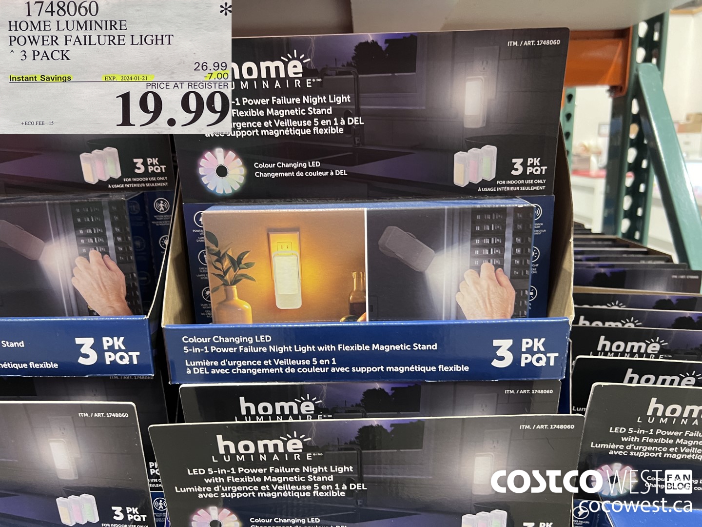 1748060 HOME LUMINIRE POWER FAILURE LIGHT 3 PACK ($7.00 INSTANT SAVINGS EXPIRES ON 2024-01-21) $19.99