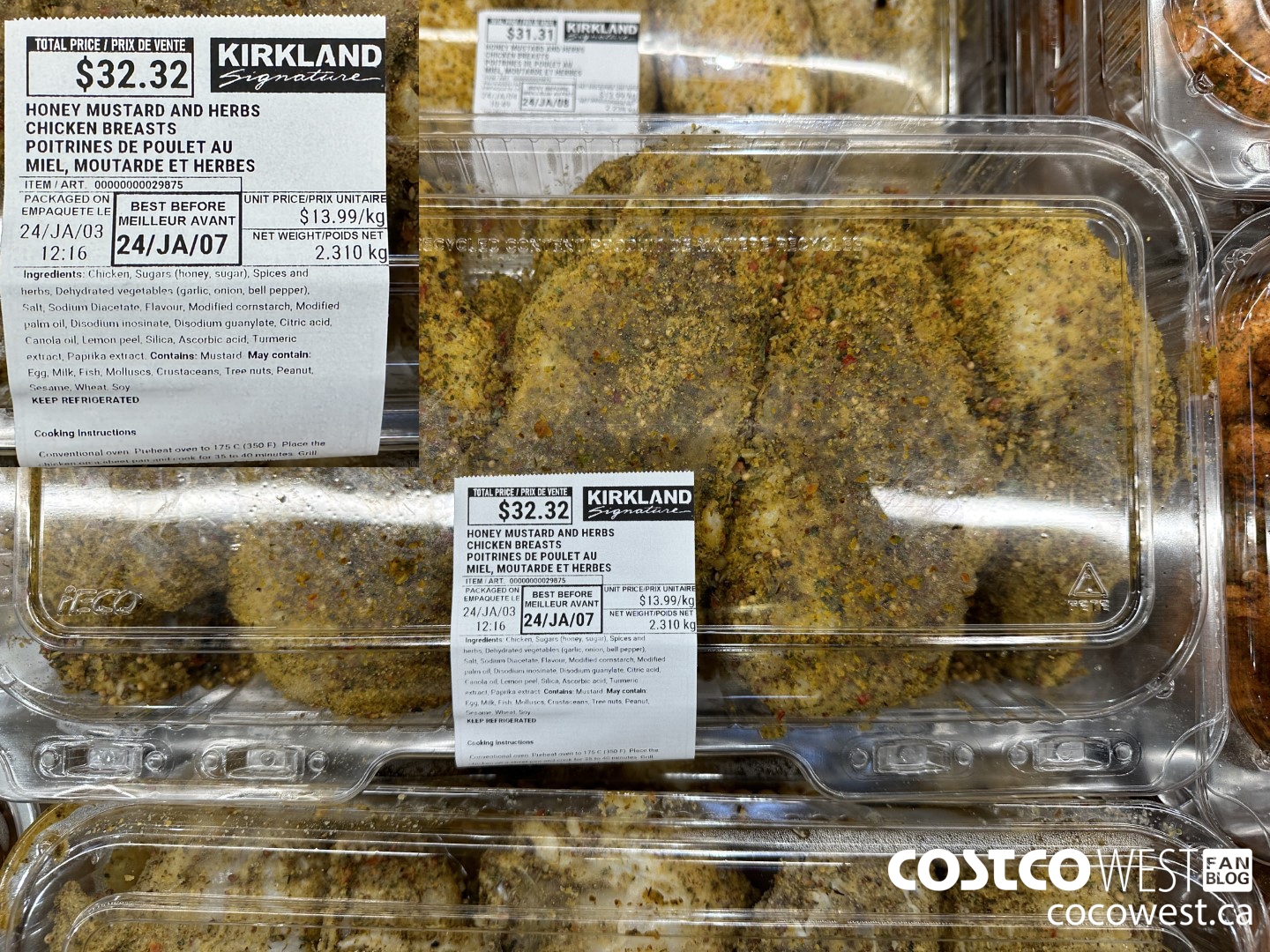 29875 HONEY MUSTARD AND HERB BONE-IN CHICKEN BREAST $13.99