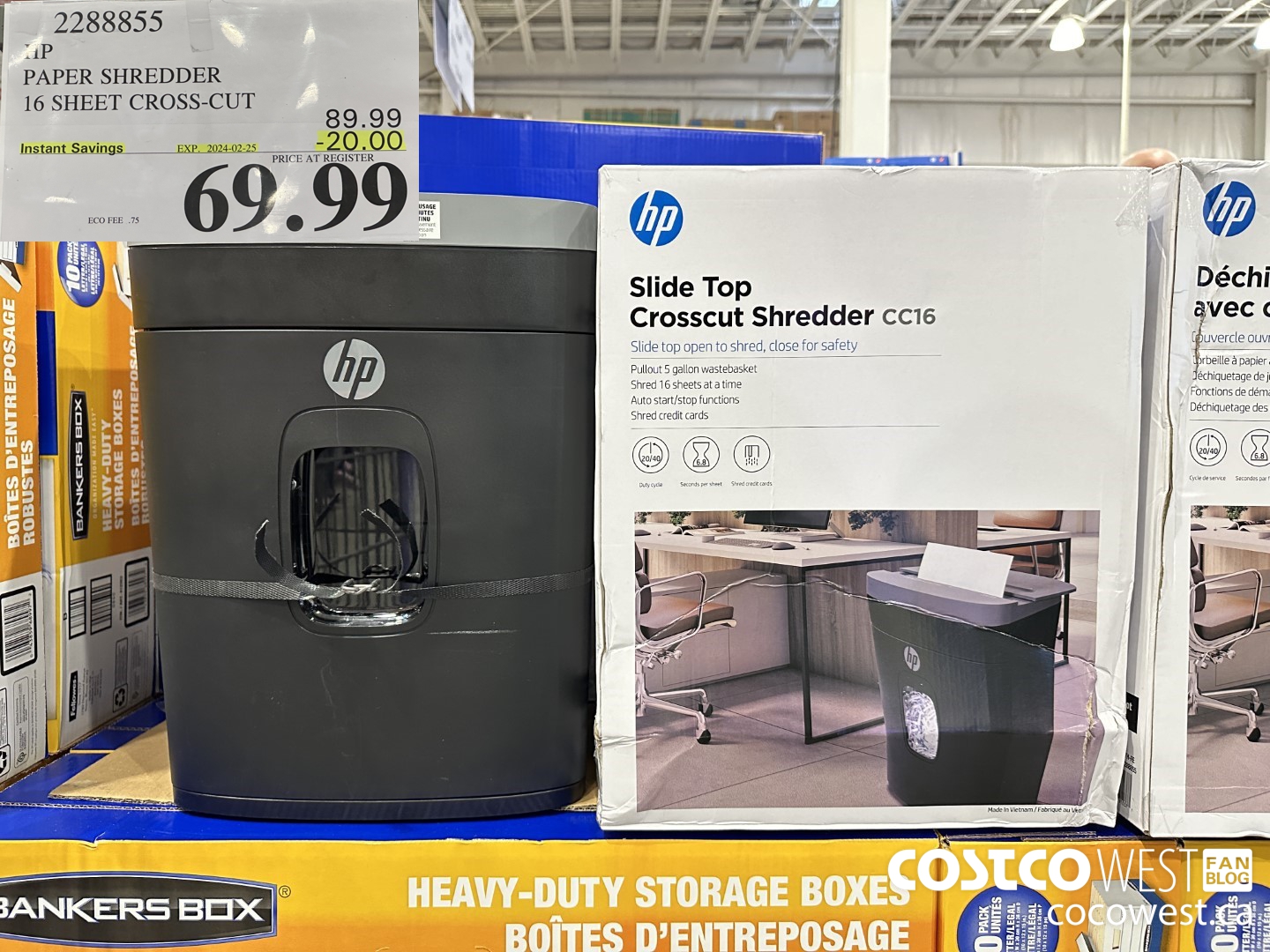 2288855 HP PAPER SHREDDER 16 SHEET CROSS-CUT ($20.00 INSTANT SAVINGS EXPIRES ON 2024-02-25) $69.99