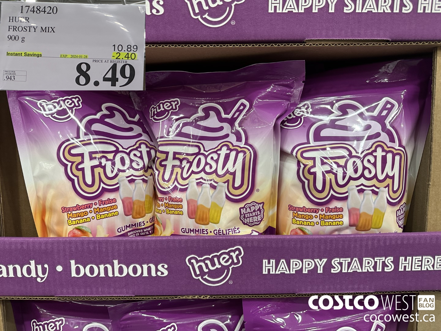 1748420 HUER FROSTY MIX 900 G ($2.40 INSTANT SAVINGS EXPIRES ON 2024-01-28) $8.49