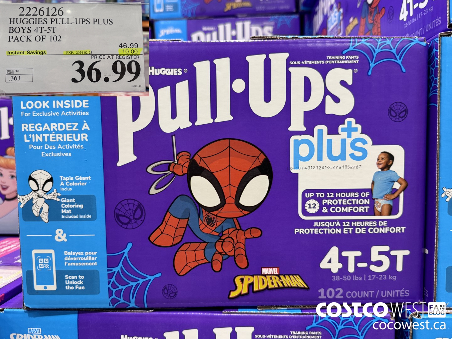 2226126 HUGGIES PULL-UPS PLUS BOYS 4T-5T PACK OF 102 ($10.00 INSTANT SAVINGS EXPIRES ON 2024-02-25) $36.99
