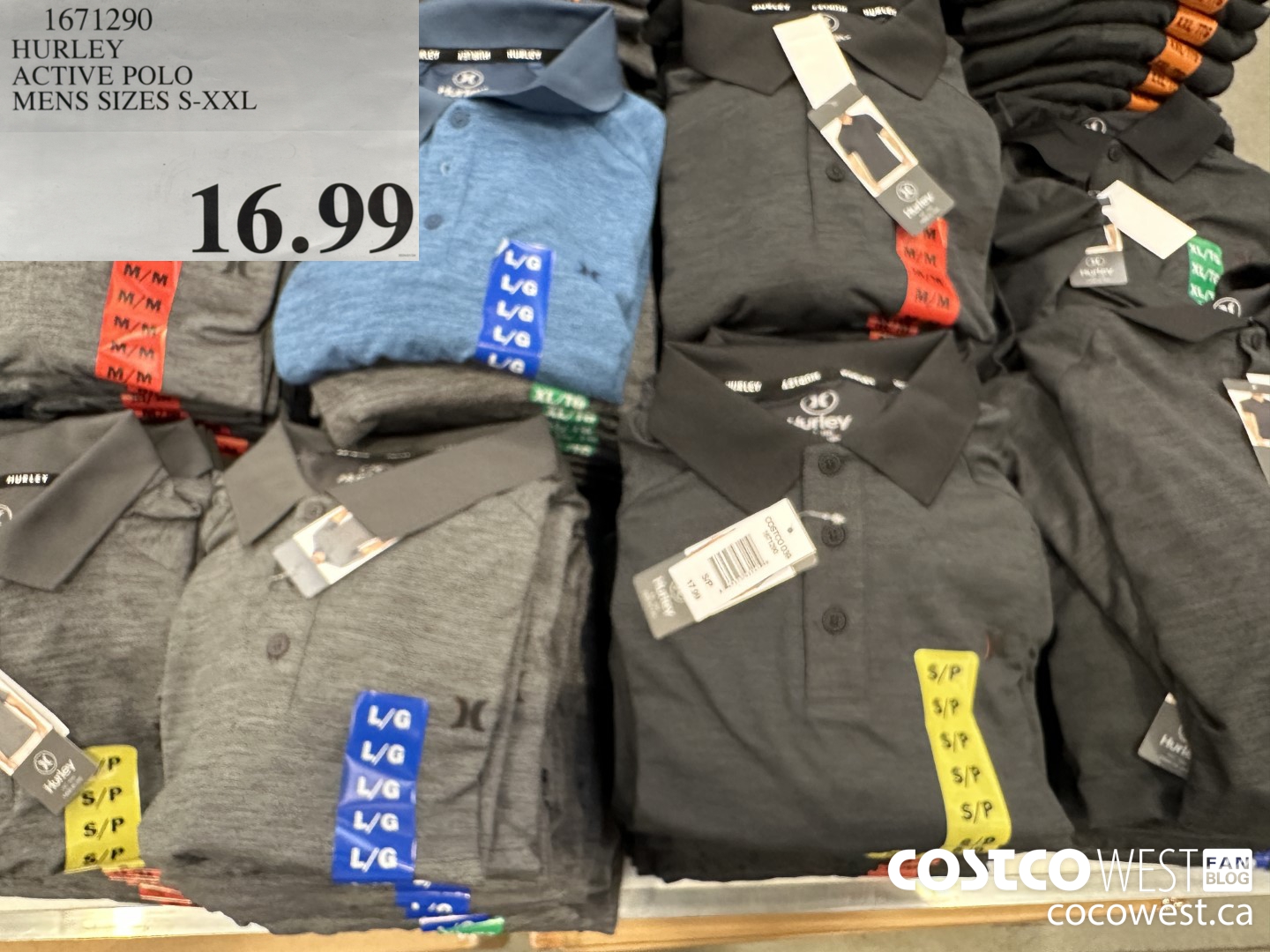 1671290 HURLEY ACTIVE POLO MENS SIZES S-XXL $16.99