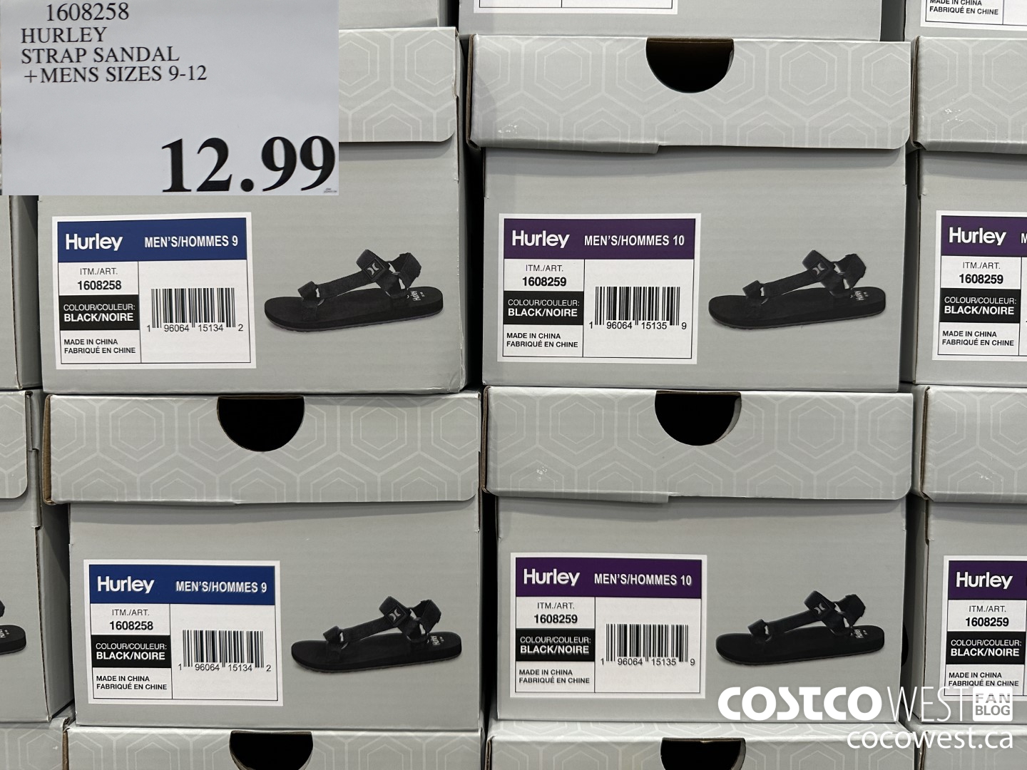 1608258 HURLEY STRAP SANDAL MENS SIZES 9-12 $12.99