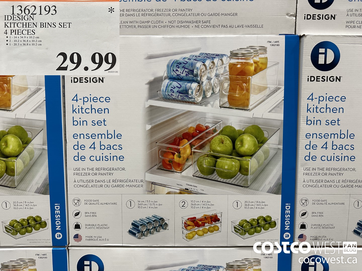 1362193 IDESIGN KITCHEN BIN SET 4 PIECE $29.99